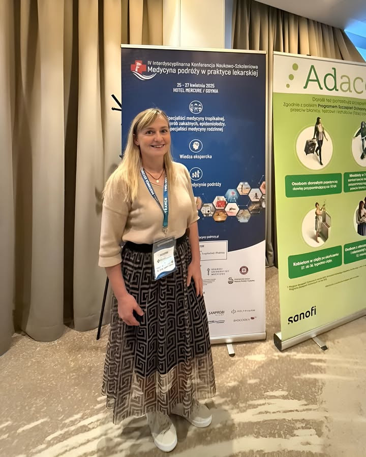 🏝️✈️ Nasza lekarka Patrycja Robok – specjalistka medycyny rodzinnej, medycyny pracy oraz medycyny podróży – właśnie bierze udział w konferencji w Gdyni, poświęconej medycynie podróży.