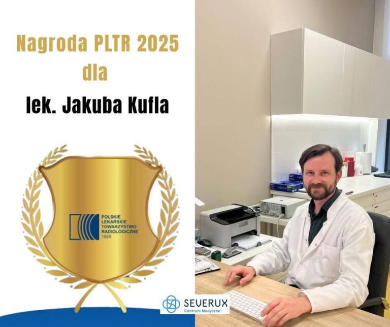 🎉 Gratulacje dla 𝗹𝗲𝗸. 𝗝𝗮𝗸𝘂𝗯𝗮 𝗞𝘂𝗳𝗹𝗮! 🎉  Z dumą informujemy, że nasz radiolog lek. Jakub Kufel został 𝗹𝗮𝘂𝗿𝗲𝗮𝘁𝗲𝗺 𝗡𝗮𝗴𝗿𝗼𝗱𝘆 𝗣𝗟𝗧𝗥 𝟮𝟬𝟮𝟱 𝘄 𝗸𝗮𝘁𝗲𝗴𝗼𝗿𝗶𝗶 𝗥𝗲𝘇𝘆𝗱𝗲𝗻𝗰𝗶 – 𝗜𝗜 𝗺𝗶𝗲𝗷𝘀𝗰𝗲 𝘇𝗮 𝗱𝗼𝗿𝗼𝗯𝗲𝗸 𝗻𝗮𝘂𝗸𝗼𝘄𝘆 (IF = 6,0) 🥈  Brawo za zaangażowanie, pasję i rozwój naukowy 🙂💙  #PLTR #nagrodyPLTR #radiologia #dumnizzespołu #Severux