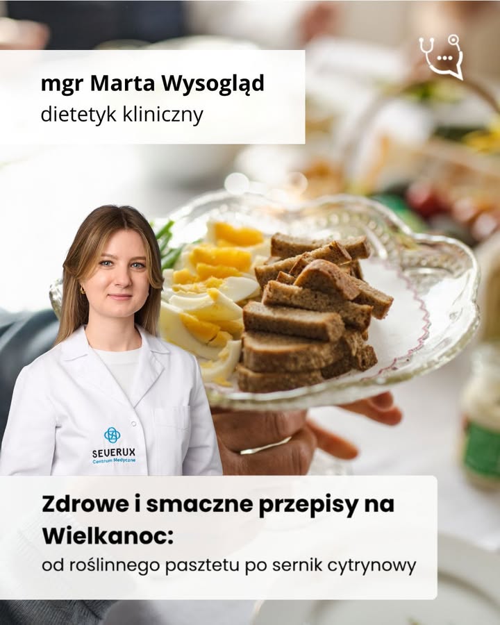 🐣 Wielkanoc lubi tradycję, ale całkiem dobrze dogaduje się też z nowymi smakami.  𝗠𝗴𝗿 𝗠𝗮𝗿𝘁𝗮 𝗪𝘆𝘀𝗼𝗴𝗹𝗮̨𝗱 Jem z dietetykiem Marta Wysogląd, dietetyk kliniczny, podzieliła się w HaloDoctor pomysłami na wielkanocne przepisy, które nie odbierają świętom charakteru, tylko dodają im trochę świeżości 🌿✨  W artykule znajdziecie m.in. roślinny pasztet, sałatkę śledziową, jajka faszerowane i sernik cytrynowy.  Może w tym roku coś z tych inspiracji trafi też na Wasz stół? 🙂💙  Zapraszamy do lektury: https://tiny.pl/v6gg56h4v