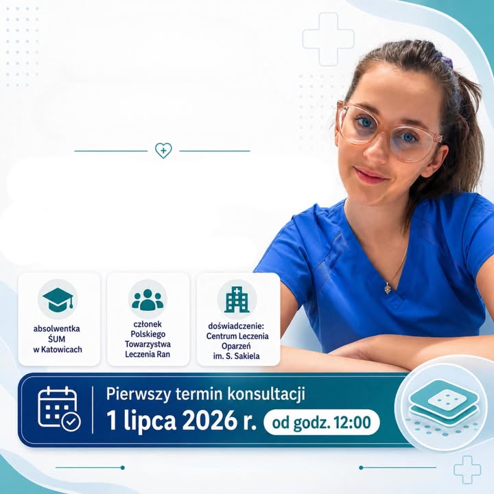🌿 Do zespołu Poradni Leczenia Ran Centrum Medycznego Severux dołacza mgr Martyna Rodak – doświadczona pielęgniarka specjalizująca się w leczeniu ran ostrych oraz trudno gojących się. – Image